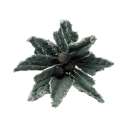 Woven Poinsettia Floral Pick