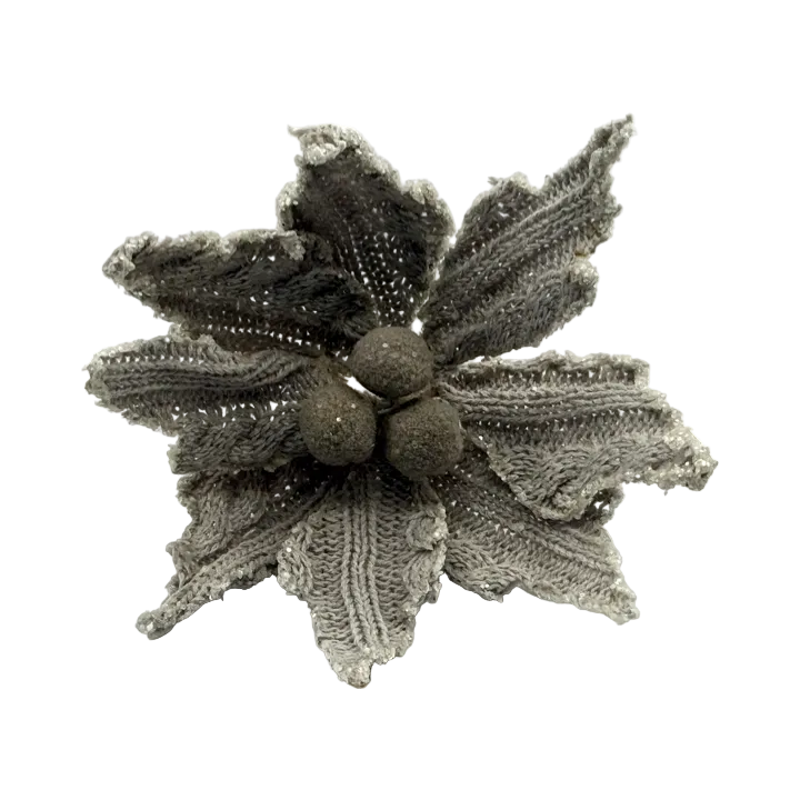 Woven Poinsettia Floral Pick