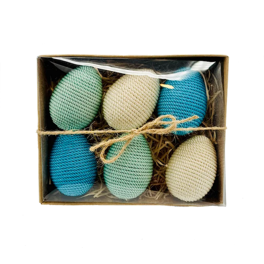 Cord-Wrapped Colorful Eggs (Set of 6)