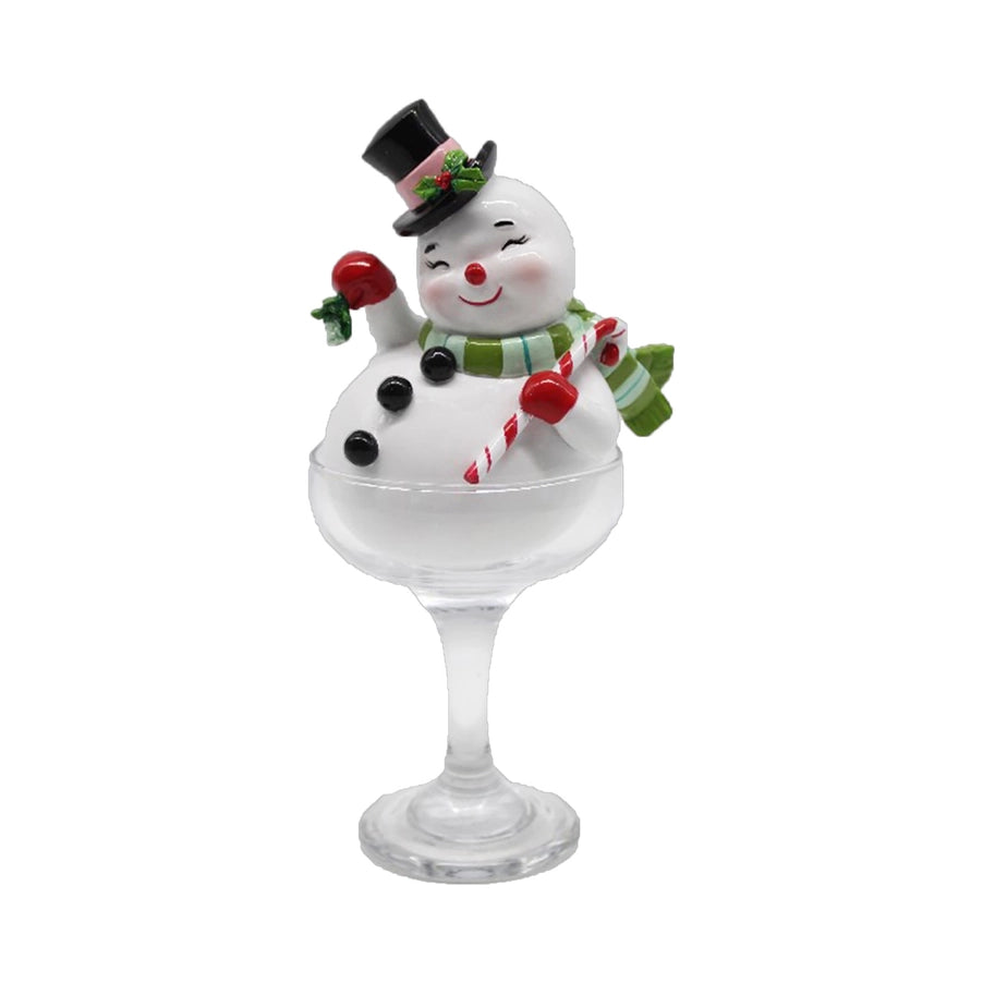 Retro Snowman in Martini Glass