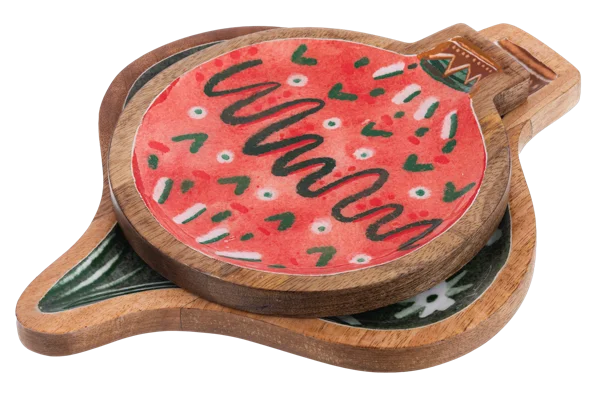 Nested Wood Ornament Trays (2 Piece Set)