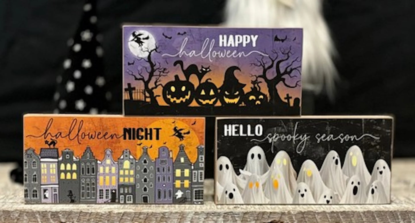 Halloween Wood Block Sitter
