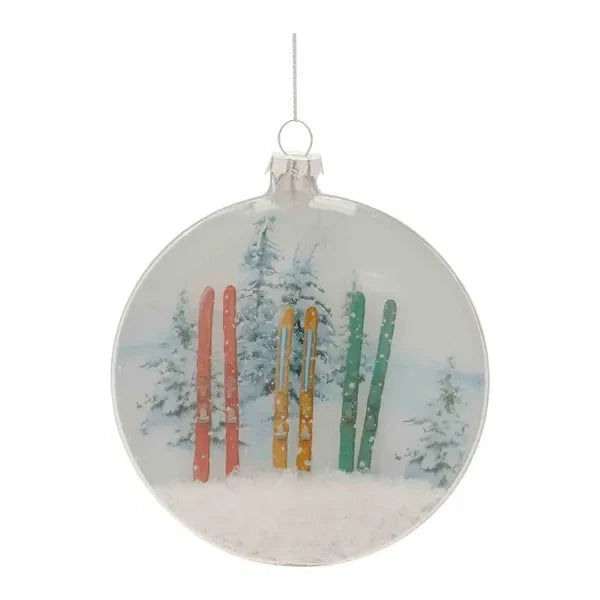 “SNOW makes us happy” Disc Ornament
