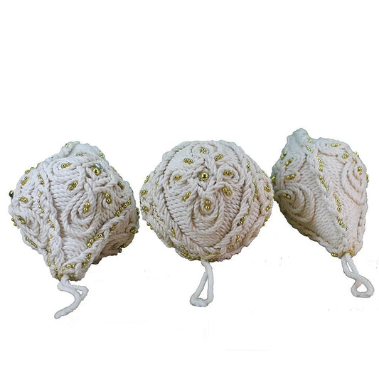 Macramé and Gold Bead Ornament