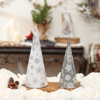 Snowflake Cone Tree Sitters (Set of 2)