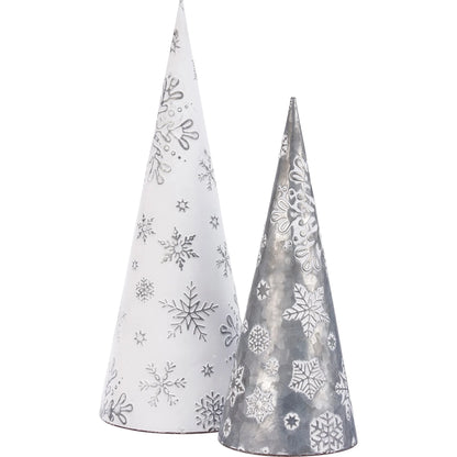 Snowflake Cone Tree Sitters (Set of 2)