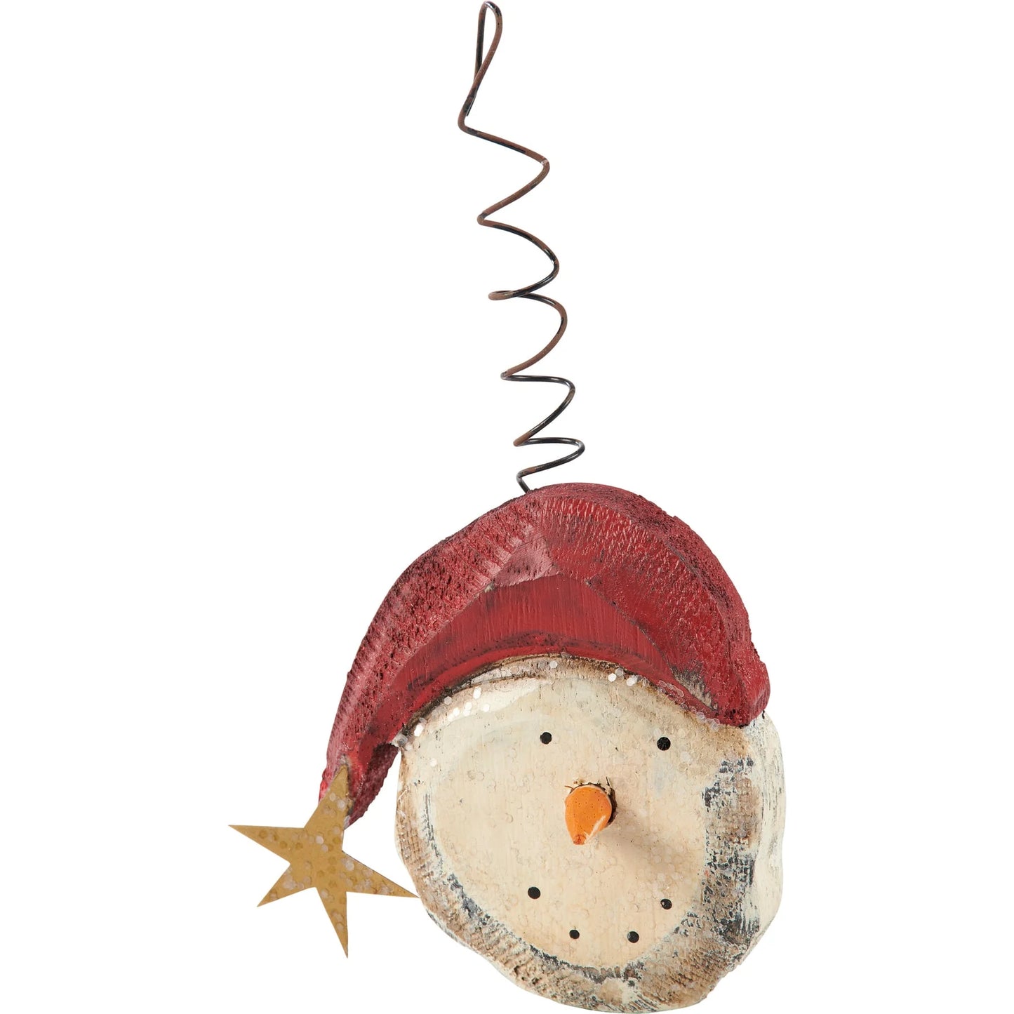 Snowman in Hat Wood Ornaments (Set of 2)