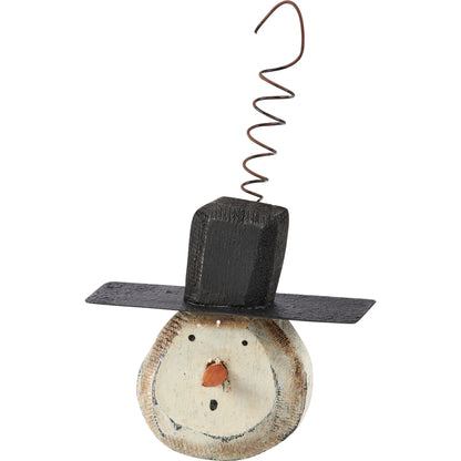 Snowman in Hat Wood Ornaments (Set of 2)