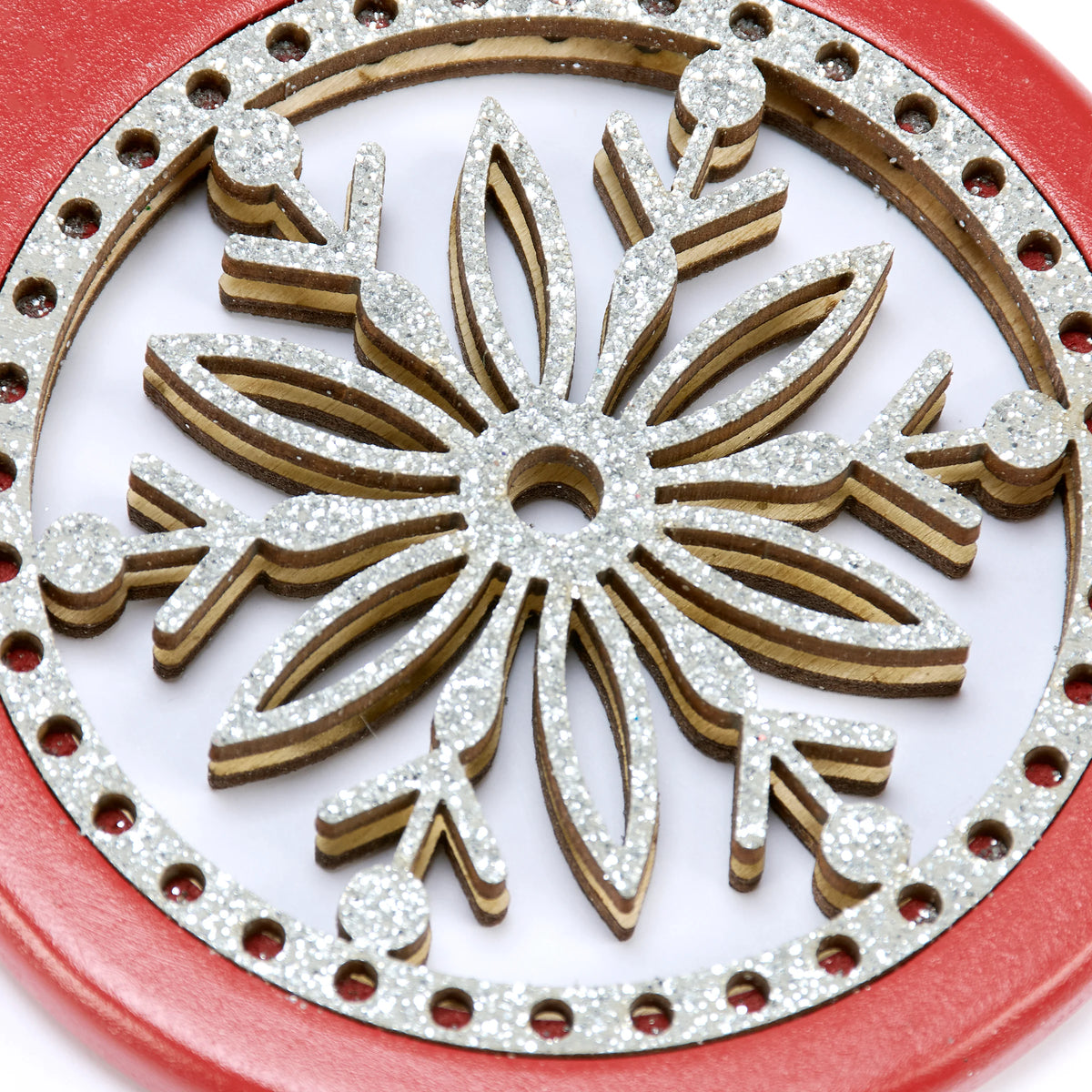 Wood Cutout Snow Ornaments (Set of 4)