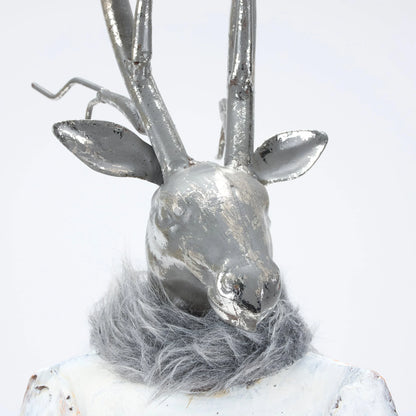 Lady Metal Reindeer Skier