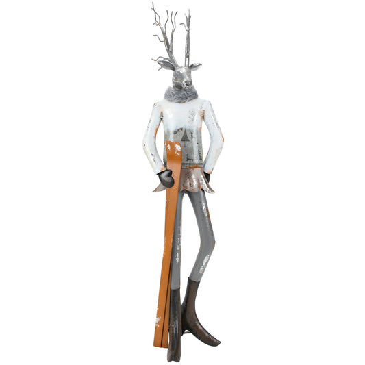 Lady Metal Reindeer Skier