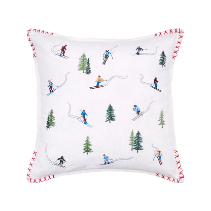 Alpine Skiers Throw Pillow
