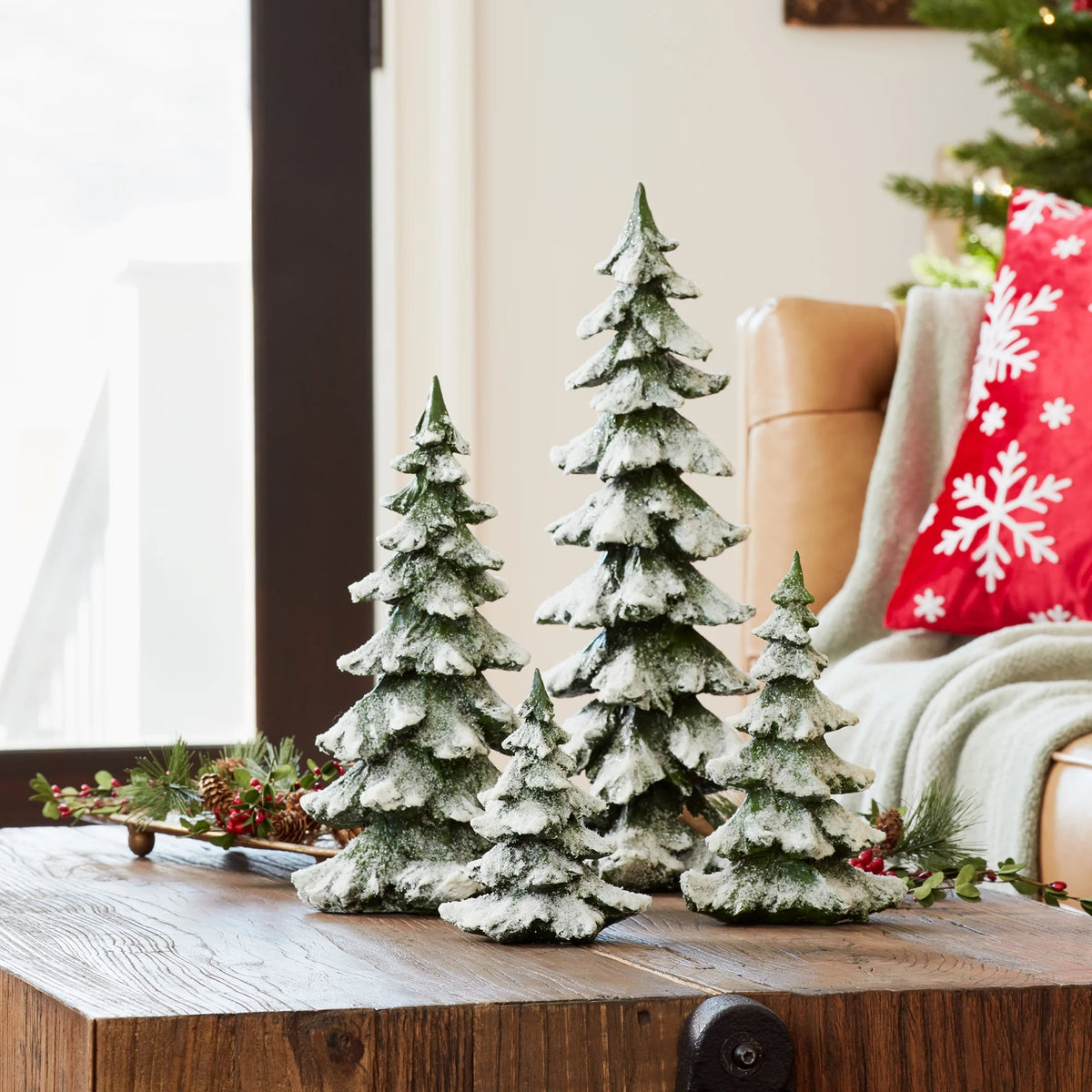 Resin Snowy Trees (Set of 4)