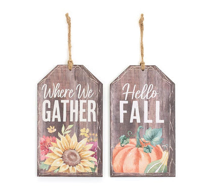 Fall Wood Hanging Wall Tag