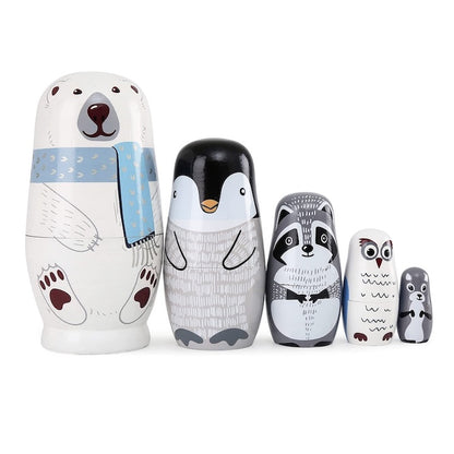 Nested Winter Animal Dolls (Set of 5)