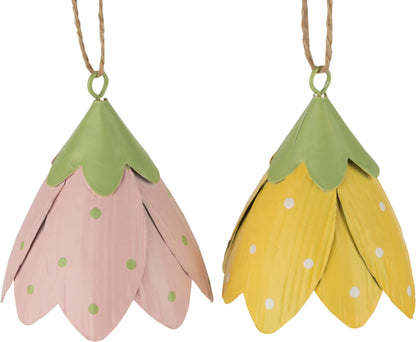 Metal Polka Dot Flower Ornament
