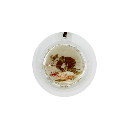Glass French Ski Illustration Ornament