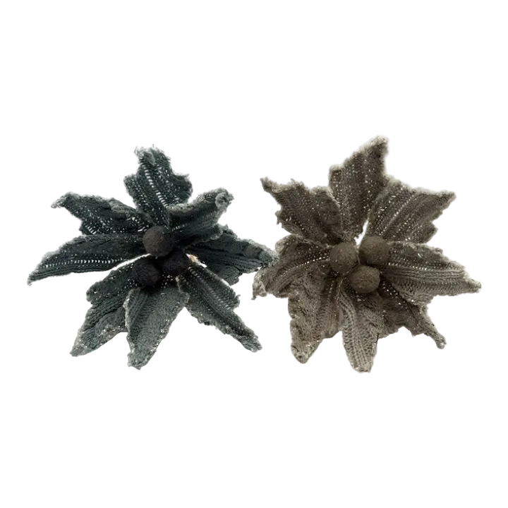 Woven Poinsettia Floral Pick