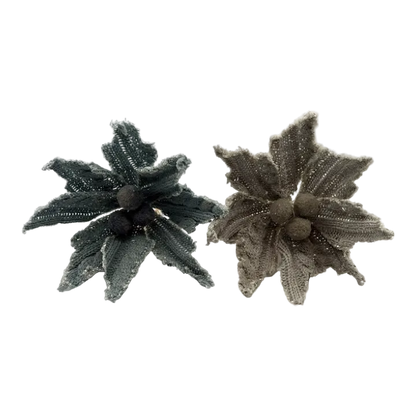 Woven Poinsettia Floral Pick
