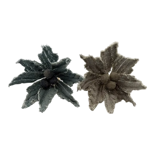 Woven Poinsettia Floral Pick