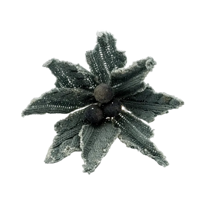 Woven Poinsettia Floral Pick