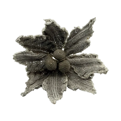 Woven Poinsettia Floral Pick
