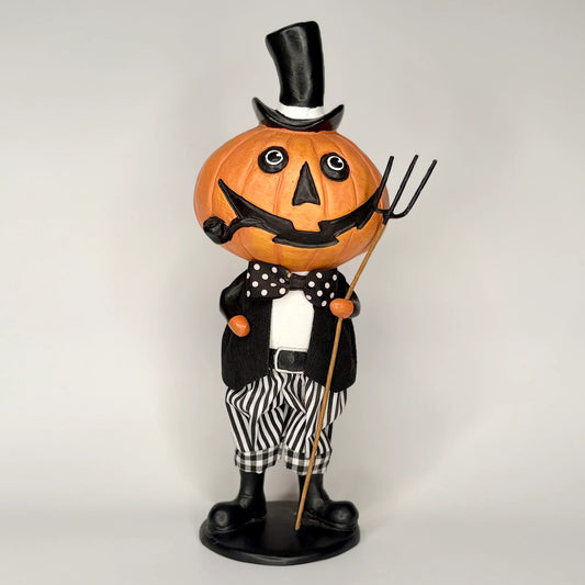 Creepy Resin Pumpkin Couple (Set of 2)