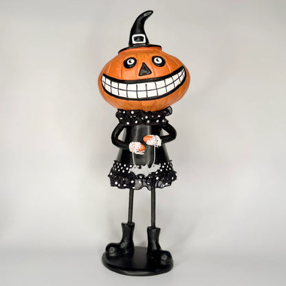 Creepy Resin Pumpkin Couple (Set of 2)