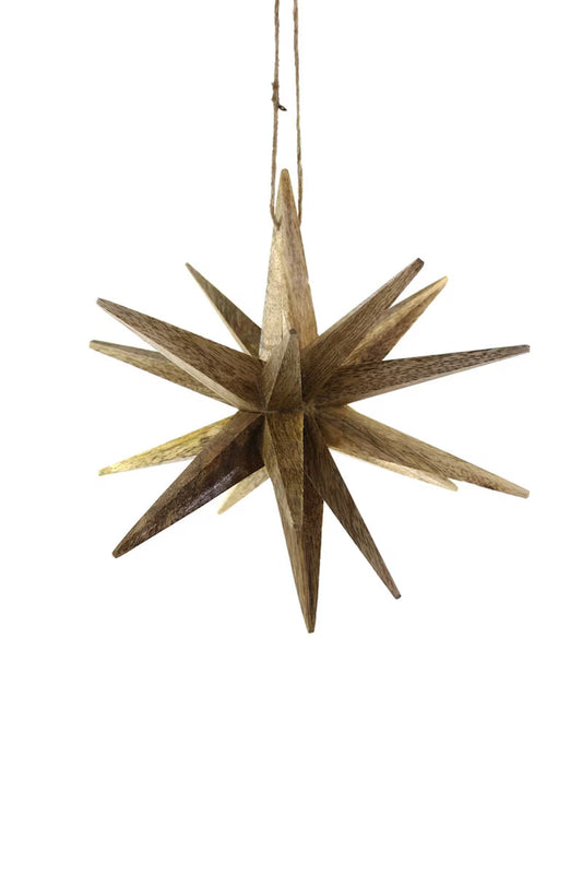 Dimensional Star Wood Ornament (Large)