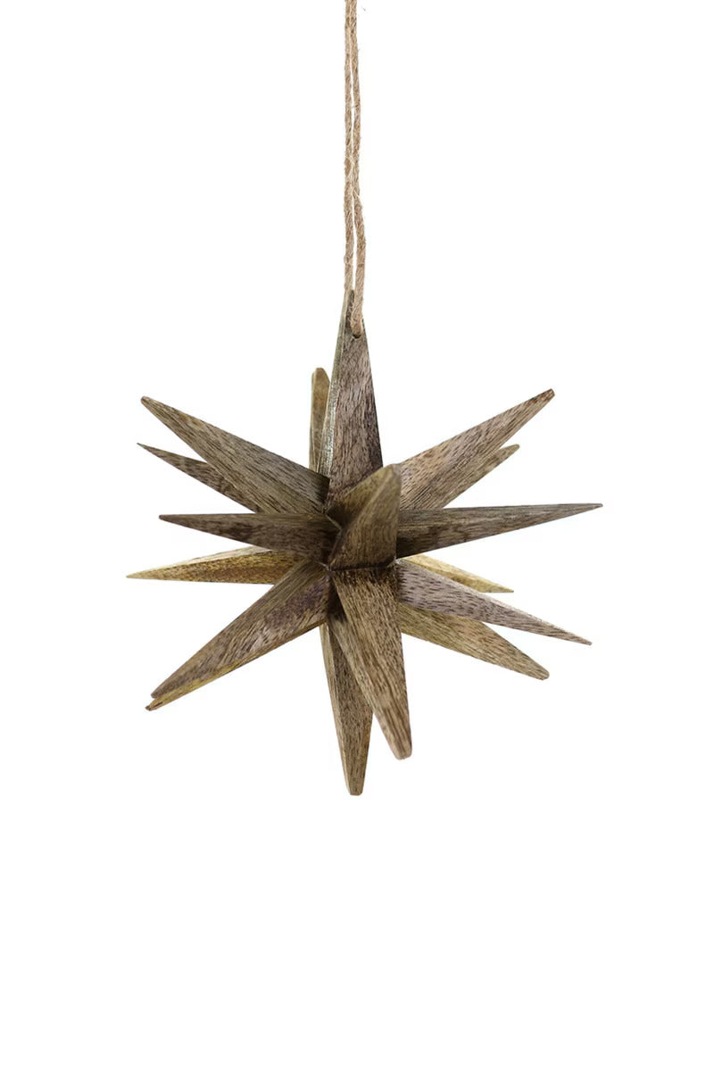Dimensional Star Wood Ornament (Small)