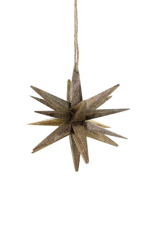 Dimensional Star Wood Ornament (Small)
