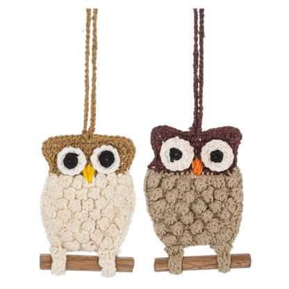 Crochet Owl on Stick Ornament