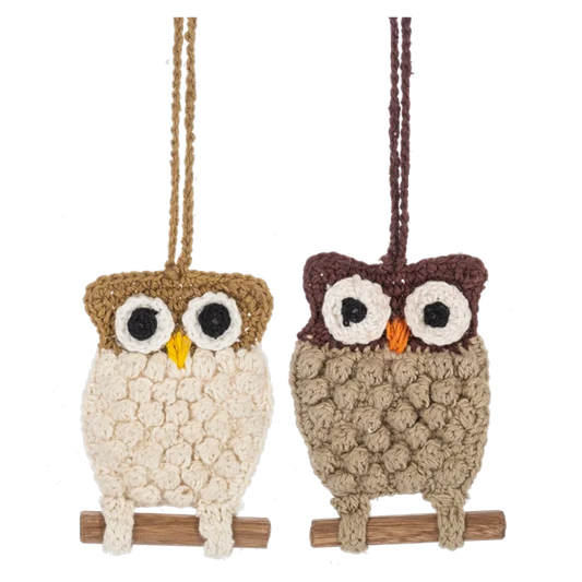 Crochet Owl on Stick Ornament