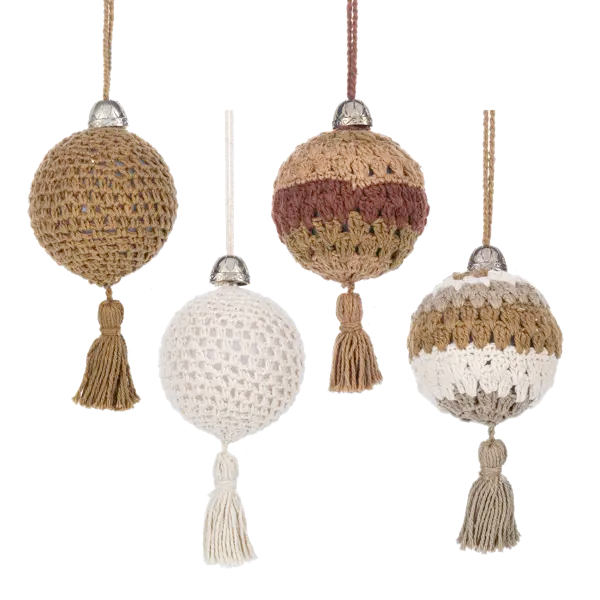 Crochet Ball with Tassell Ornament