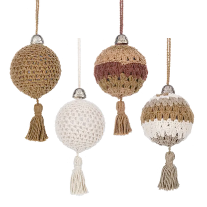Crochet Ball with Tassell Ornament