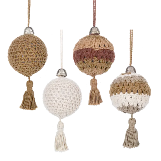 Crochet Ball with Tassell Ornament