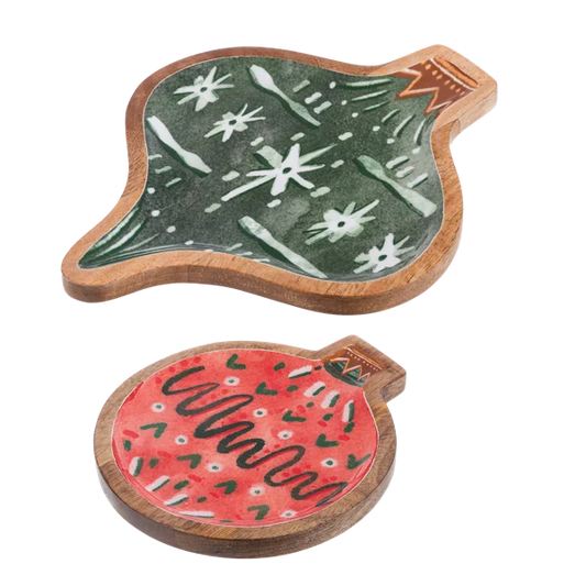 Nested Wood Ornament Trays (2 Piece Set)