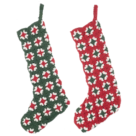 Knit Granny Square Stocking