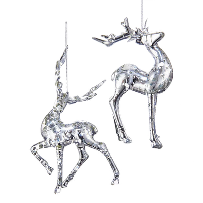 Silver Reindeer Ornament