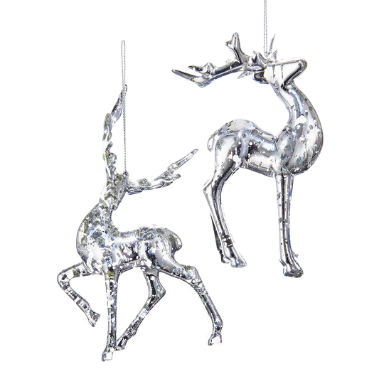 Silver Reindeer Ornament