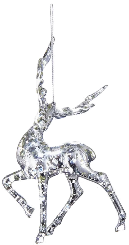 Silver Reindeer Ornament
