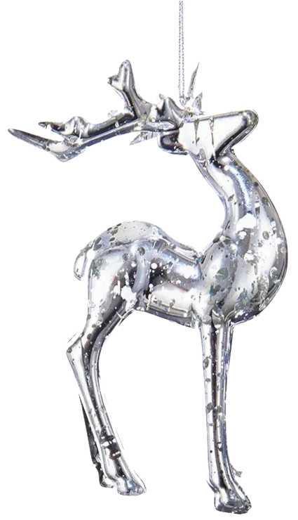 Silver Reindeer Ornament