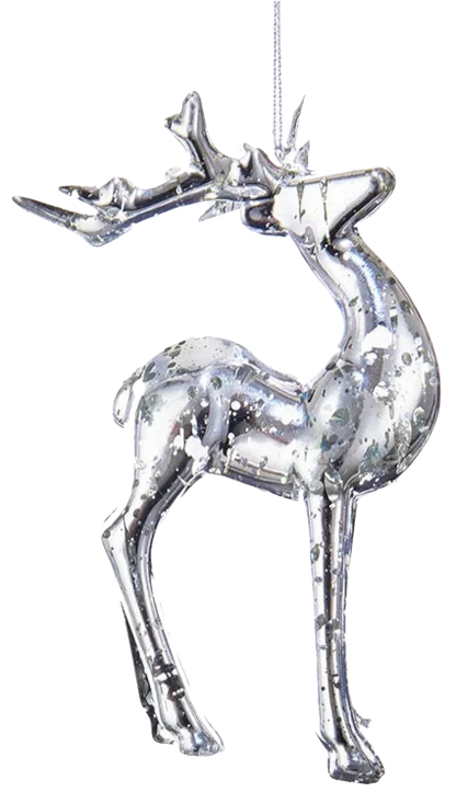Silver Reindeer Ornament