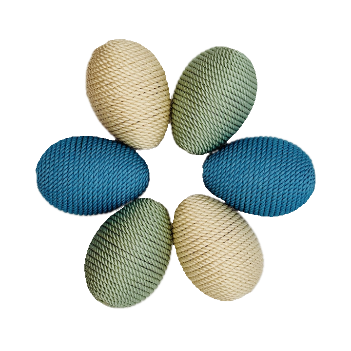 Cord-Wrapped Colorful Eggs (Set of 6)