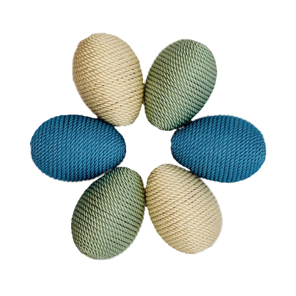 Cord-Wrapped Colorful Eggs (Set of 6)