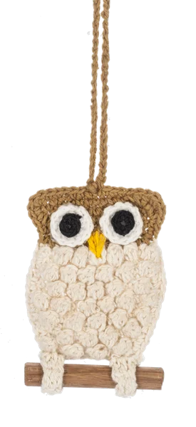 Crochet Owl on Stick Ornament