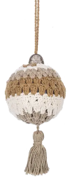 Crochet Ball with Tassell Ornament