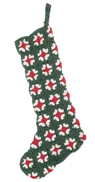 Knit Granny Square Stocking