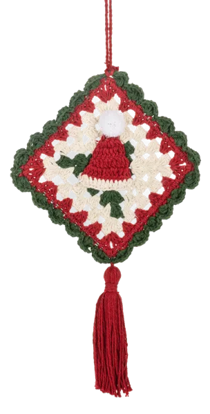 Knit Granny Square Ornament