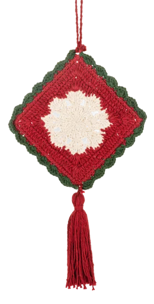 Knit Granny Square Ornament
